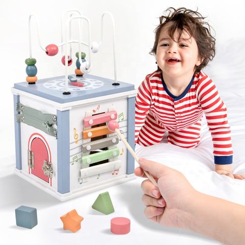 Дрвен едукативен мултифункционален куб - Image 2